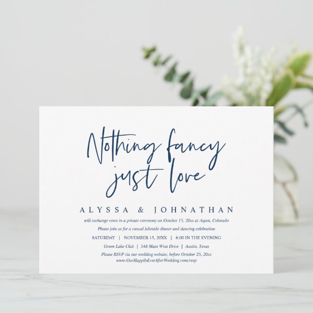 Invitation Mariage Décontracté, Rien de Fantaisiste, Juste l' (Debout devant)