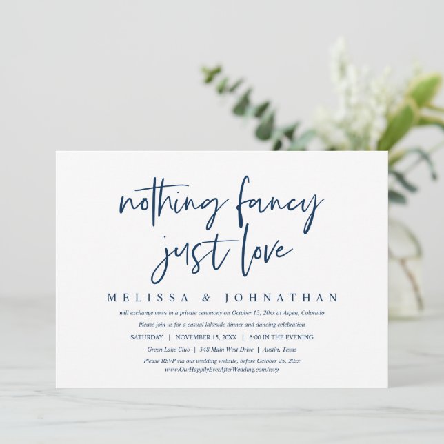 Invitation Mariage Décontracté, Rien de Fantaisiste, Juste l' (Debout devant)