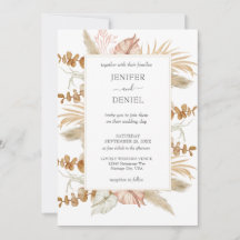 Mariage Décor Fleur de Palmier et de Pampa Neutre