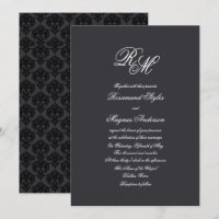 Mariage décoré d'un monogramme noir de la damassé