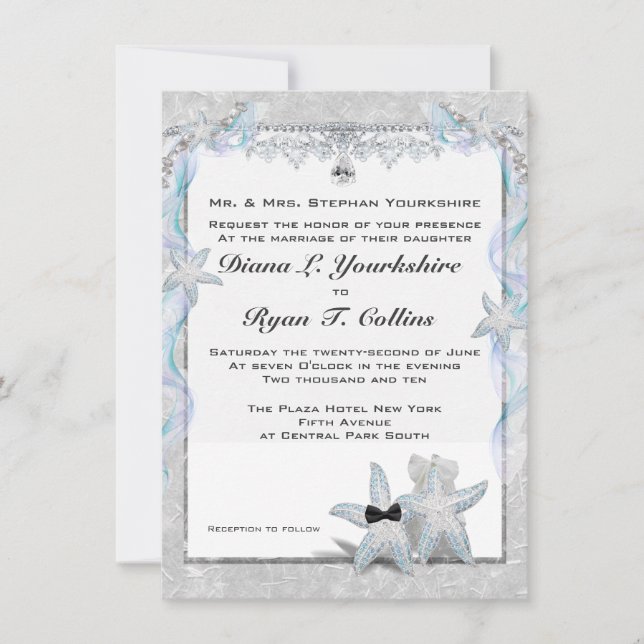 Invitation Mariage d'écrevisse Couple 4,5 po x 6,25 po (Devant)