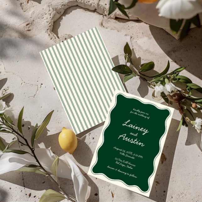 Invitation Mariage d'écriture manuscrite verte Vintage (Hand Draw Vintage Green Handwritting Wedding Invitation)