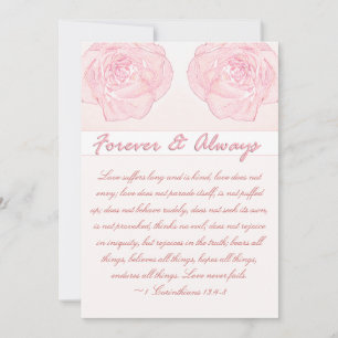 Invitation Mariage d'écriture pour toujours et toujours Rose