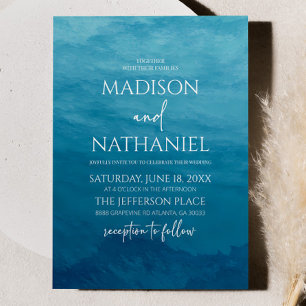 Invitation Mariage Deep Blue Ocean Sea Beach