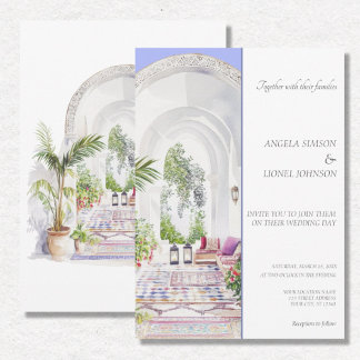 Invitation Mariage d'élégance du patio marocain