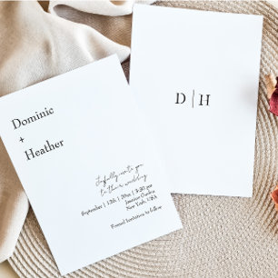 Invitation MARIAGE d'élégance minimaliste CHIC