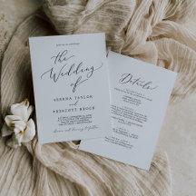 Mariage délicat en calligraphie noire tout-en-un