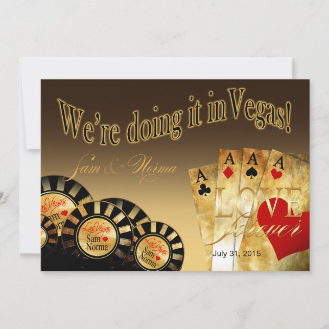 Invitation Mariage Deluxe à Las Vegas | sable (Devant)