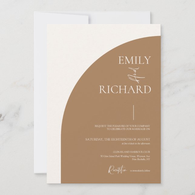 Invitation Mariage demi-arc moderne (Devant)