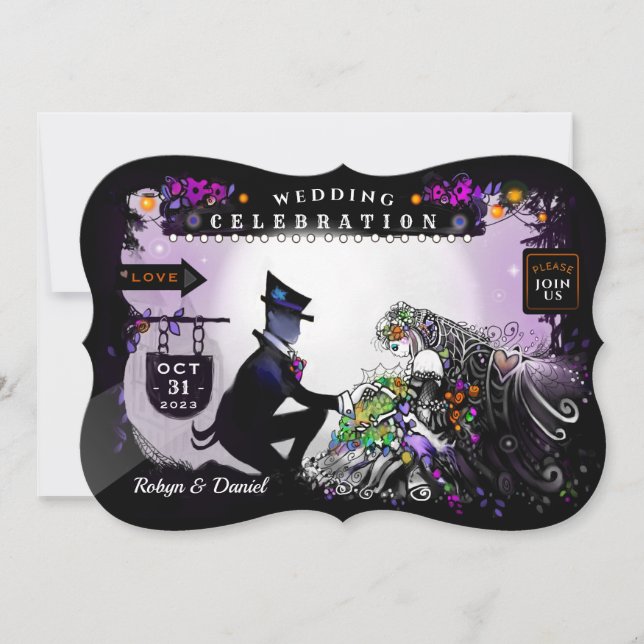 Invitation Mariage d'enchantement d'Halloween - Avec (Devant)
