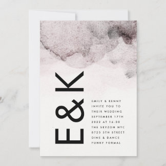 Invitation Mariage d'encre neutre pour le genre ultra moderne