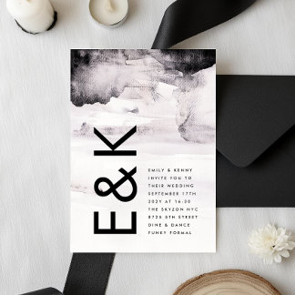 Invitation Mariage d'encre noire neutre pour les femmes