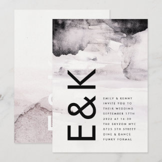Invitation Mariage d'encre noire neutre pour les femmes