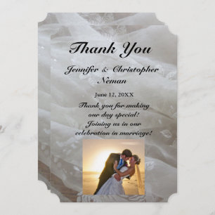 Invitation Mariage dentelle robe Image Merci Couple Card