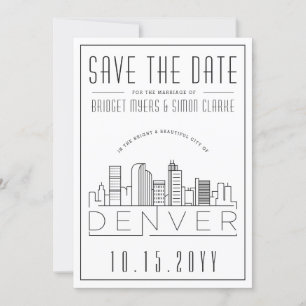 Invitation Mariage Denver Styliszed Skyline Enregistrer la da
