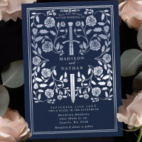 Mariage d'épée d'argent médiéval bleu Royal