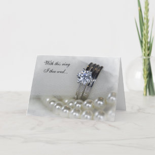Invitation Mariage des anneaux de diamant et des perles