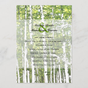 Invitation Mariage des bois d'été verts et blancs