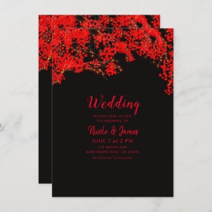 Invitation Mariage des Branches de l'Arbre de Berry noir et r