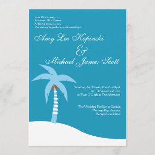 INVITATION MARIAGE DES CARAÏBES BLEU DE DESTINATION DE