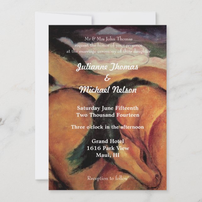 Invitation Mariage des chevaux de l'Ouest (Devant)