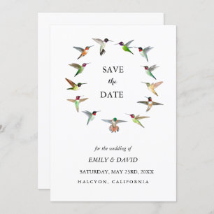 Invitation Mariage des colibris Sauvegarder la date Faire-par
