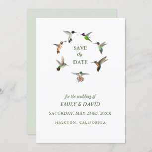Invitation Mariage des colibris Sauvegarder la date Faire-par