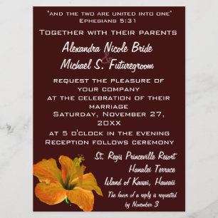 Invitation Mariage des couleurs d'automne : deux deviennent u