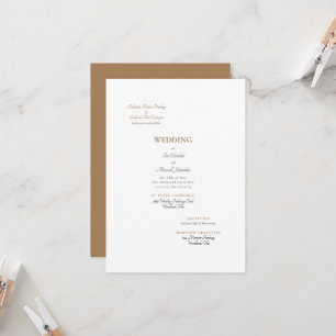 Invitation Mariage des deux parents or et blanc Formel