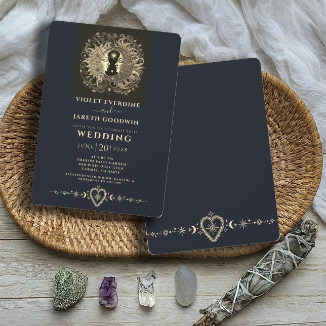 Invitation Mariage des étoiles de la lune de soleil céleste (Créateur téléchargé)