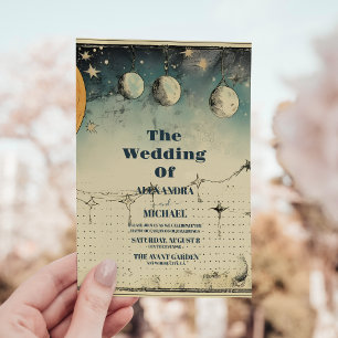 Invitation Mariage des étoiles de minuit céleste