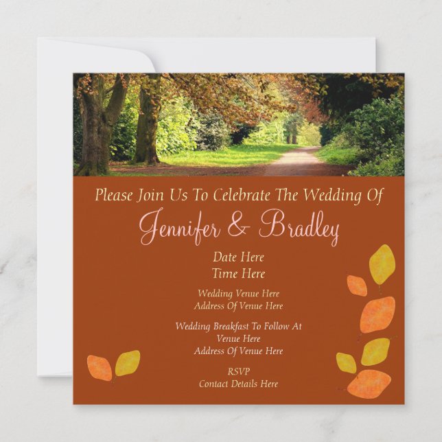 Invitation Mariage des feuilles d'automne (Devant)
