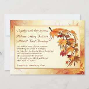 Invitation Mariage des feuilles d'Autum