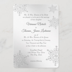 Invitation Mariage des flocons d'argent