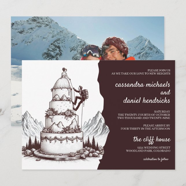 Invitation Mariage des Grimpeurs de Gâteau (Devant / Derrière)