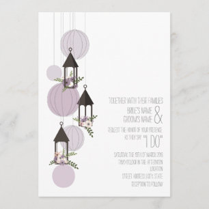 Invitation Mariage des lanternes florales de Lavendar