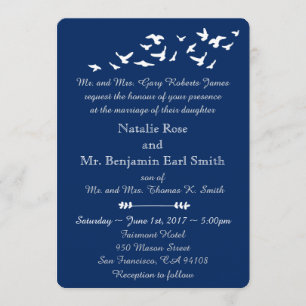 Invitation Mariage des oiseaux côtiers   Simple Modèle élégan
