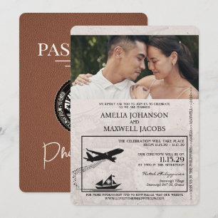 Invitation Mariage des passeports des Philippines Brown