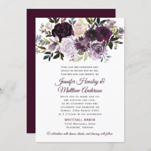 Invitation Mariage des Roses de Lavender Pink White Peonies