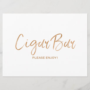 Invitation mariage des signes "Cigar Bar"   Rose or élégant
