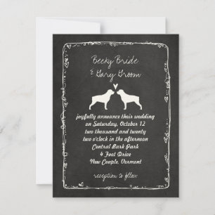 Invitation Mariage des silhouettes de Rottweiler
