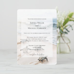 Invitation Mariage des tortues de mer Ocean Beach Coast