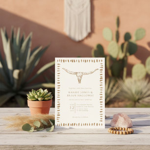 Invitation Mariage Désert Boho Crâne de Vache