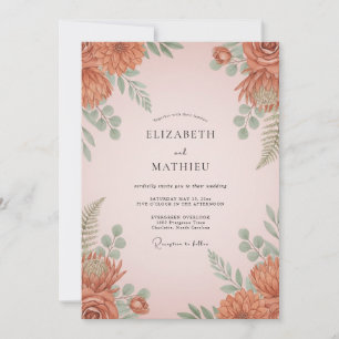 Invitation Mariage Désertique Terracotta Radieux