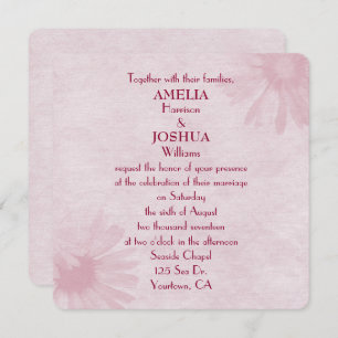 Invitation mariage design rose pâle