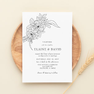 Invitation Mariage d'esquisse florale minimaliste