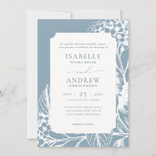 Invitation Mariage Dessin Fleur d'Hortensia