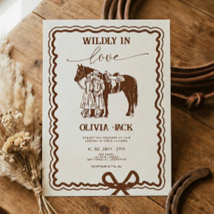 Invitation Mariage dessiné à la main Western Wildly in love