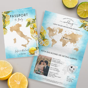 Invitation Mariage Destination Lemon Summer Passport Italie
