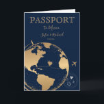 Invitation Mariage Destination Passport Gold Plan du monde<br><div class="desc">Carte du monde moderne et élégant Invitation Mariage Destination,  comme passeport</div>